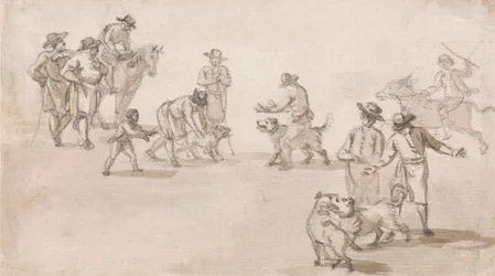 Gruppo di figure: una lotta tra cani